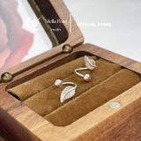  Bông tai bạc hình lá dáng ôm vành tai xinh xắn - Stella Pearl E58305 