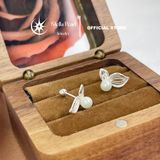  Bông tai ngọc trai san hô cánh bướm xinh xắn - Stella Pearl E58306 