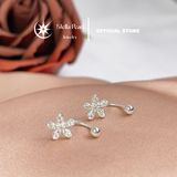  Bông tai móc kiểu khung bạc hoa 5 cánh kiểu dáng cá tính - Stella Pearl E58308 