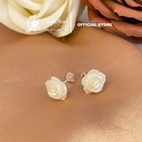  Bông Tai Hoa Hồng Khảm Vỏ Trai Sò 11–12mm Đinh Chốt Bạc S925 – Stella Pearl E510404 