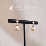  Bông tai ngọc trai dáng trứng bạc xi kim – Stella Pearl E512405 
