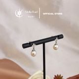  Bông tai ngọc trai dáng trứng bạc xi kim – Stella Pearl E512405 