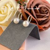  Bông Tai Ngọc Trai Móc Câu Nước Ngọt 9mm - Titan Xi Bạch Kim - Stella Pearl E54301 