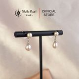  Bông tai ngọc trai tua ngắn bạc S925 - E55003 