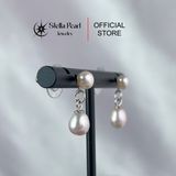  Bông tai ngọc trai tua ngắn bạc S925 - E55003 