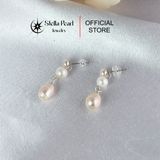  Bông Tai Ngọc Trai 3 Tầng Bạc S925 – Tinh Tế, Sang Trọng & Tôn Dáng Khuôn Mặt - E55011 