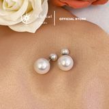  Bông tai ngọc trai nụ 2 đầu lớn và nhỏ Stella Pearl E55105 