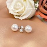  Bông tai ngọc trai nụ 2 đầu lớn và nhỏ Stella Pearl E55105 