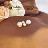  Bông tai ngọc trai nụ 2 đầu lớn và nhỏ Stella Pearl E55105 