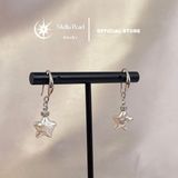  Bông tai ngọc trai baroque hình sao – Móc tòn ten, bạc xi bạch kim cao cấp - Stella Pearl E58103 