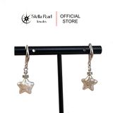  Bông tai ngọc trai baroque hình sao – Móc tòn ten, bạc xi bạch kim cao cấp - Stella Pearl E58103 