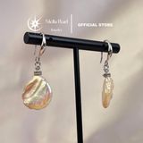  Bông tai ngọc trai baroque tròn 15mm – Móc tòn ten, bạc xi bạch kim cao cấp - Stella Pearl E58104 