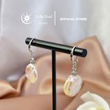  Bông tai ngọc trai baroque tròn 15mm – Móc tòn ten, bạc xi bạch kim cao cấp - Stella Pearl E58104 