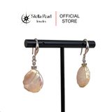  Bông tai ngọc trai baroque tròn 15mm – Móc tòn ten, bạc xi bạch kim cao cấp - Stella Pearl E58104 