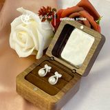  Bông tai ngọc trai 7.5mm dáng nơ đính đá - Stella Pearl E58106 