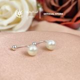  Bông tai móc kiểu phối ngọc trai ~6mm - xinh xắn cá tính - Stella Pearl E58302 