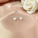  Bông tai móc kiểu phối ngọc trai ~6mm - xinh xắn cá tính - Stella Pearl E58302 