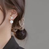  Bông tai Ngọc trai nụ kiểu hoa hồng ngọc 7.5 ly chốt bạc - Stella Pearl E52203 