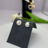  Bông tai bạc S925 đính ngọc trai nước ngọt 8 ly hình mặt trăng huyền bí - Stella Pearl E52102 