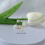  Bông tai Ngọc trai nụ kiểu hoa hồng ngọc 7.5 ly chốt bạc - Stella Pearl E52203 
