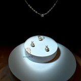  Bông tai bạc S925 hình hoa 3 cánh tròn đính ngọc trai thật 7-8mm màu trắng ánh hồng - Stella Pearl E52108 