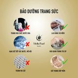  Vòng cổ ngọc trai thật phối hạt bạc vỡ – Viên chủ 8mm tròn đều, sang trọng tinh tế Stella Pearl N510101 