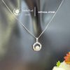  Mặt dây chuyền ngọc trai 6mm bạc xi kim – Vòng xoắn đính đá CZ tinh tế Stella Pearl | C512401 