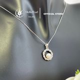  Mặt dây chuyền ngọc trai 6mm bạc xi kim – Vòng xoắn đính đá CZ tinh tế Stella Pearl | C512401 