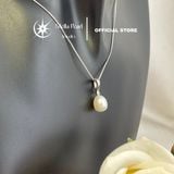  Mặt dây chuyền ngọc trai 8mm giọt nước – Khung bạc xi kim tháo rời Stella Pearl | C512402 
