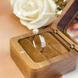  Nhẫn ngọc trai khung bạc xi kim hình lá cá tính ngọc 6mm - Stella Pearl R511202 