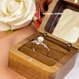  Nhẫn ngọc trai vương miện freesize bạc xi kim - Stella Pearl R512404 