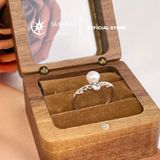  Nhẫn ngọc trai vương miện freesize bạc xi kim - Stella Pearl R512404 