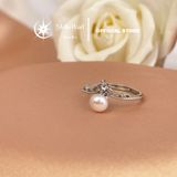  Nhẫn ngọc trai vương miện freesize bạc xi kim - Stella Pearl R512404 