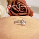  Nhẫn ngọc trai vương miện freesize bạc xi kim - Stella Pearl R512404 