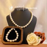  Bộ vòng cổ + vòng tay ngọc trai trứng 9mm - Stella Pearl S57101 