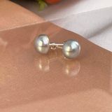  Must have - Bông tai ngọc trai nụ 7-8 mm chốt ren bi tròn bạc S925 