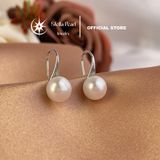  Bông Tai Ngọc Trai Móc Câu Nước Ngọt 9mm - Titan Xi Bạch Kim - Stella Pearl E54301 