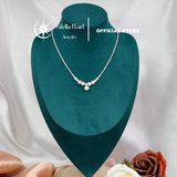  Vòng cổ ngọc trai thật phối hạt bạc vỡ – Viên chủ 8mm tròn đều, sang trọng tinh tế Stella Pearl N510101 
