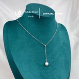  Vòng cổ ngọc trai 8mm tròn đều dây bạc xi kim – Thiết kế thanh lịch sang trọng | Stella Pearl N510102 