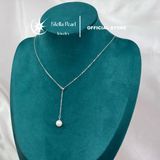  Vòng cổ ngọc trai 8mm tròn đều dây bạc xi kim – Thiết kế thanh lịch sang trọng | Stella Pearl N510102 