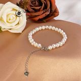  Vòng tay ngọc trai 6-6.5mm phối bi hợp kim - Stella Pearl B56002 