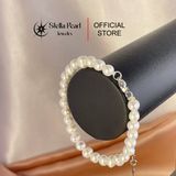  Vòng tay ngọc trai 6-6.5mm phối bi hợp kim - Stella Pearl B56002 
