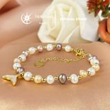  Vòng tay ngọc trai thật 6-6.5mm phối charm đuôi cá - Stella Pearl B58201 