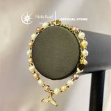  Vòng tay ngọc trai thật 6-6.5mm phối charm đuôi cá - Stella Pearl B58201 