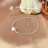  Vòng tay bạc 925 phối ngọc trai tròn 8mm - Stella Pearl B58204 
