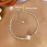  Vòng tay bạc 925 phối ngọc trai tròn 8mm - Stella Pearl B58204 