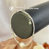  Vòng tay bạc 925 phối ngọc trai tròn 8mm - Stella Pearl B58204 