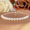  Vòng tay ngọc trai dáng bắp 5-6mm – phối hạt bạc vỡ & khoá bạc 925 - Stella Pearl B58205 