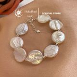  Vòng tay ngọc trai baroque 14-16mm – phối bi bạc & khoá bạc, phong cách cá tính Stella Pearl B58206 