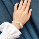  Vòng Tay Ngọc Trai Thật 3 Hàng Hạt 4–5mm  Bóng Tự Nhiên Đều  Khóa Bạc Có Tua Chỉnh - Stella Pearl B510401 